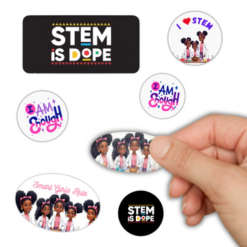 STEMinist Sticker Pack - 6 Fun and Fabulous Designs for Girls Who Love Science!